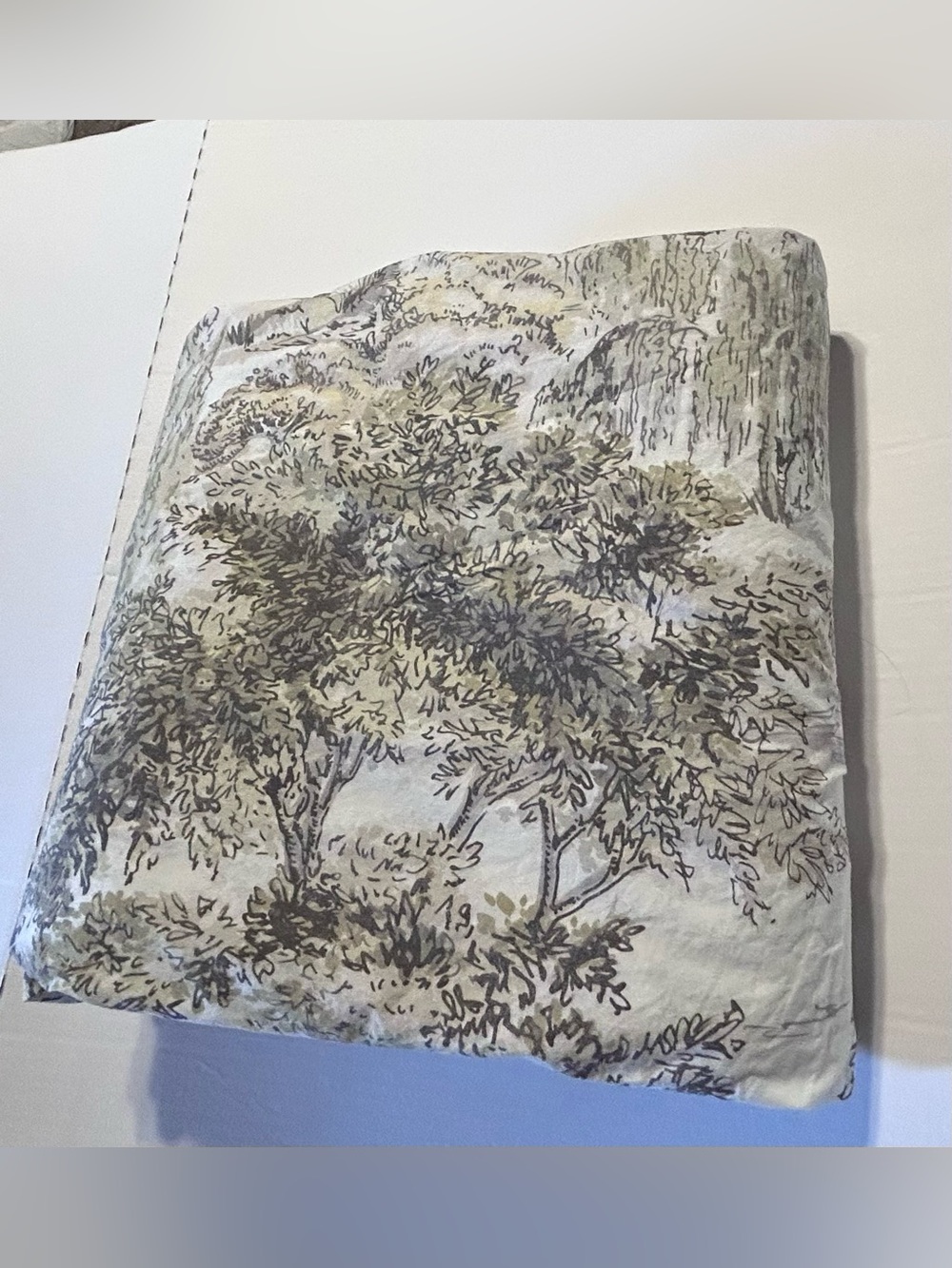 RARE Hyde Park Toile Organic Cotton Duvet KING DUVET Trees Watercolor READ
